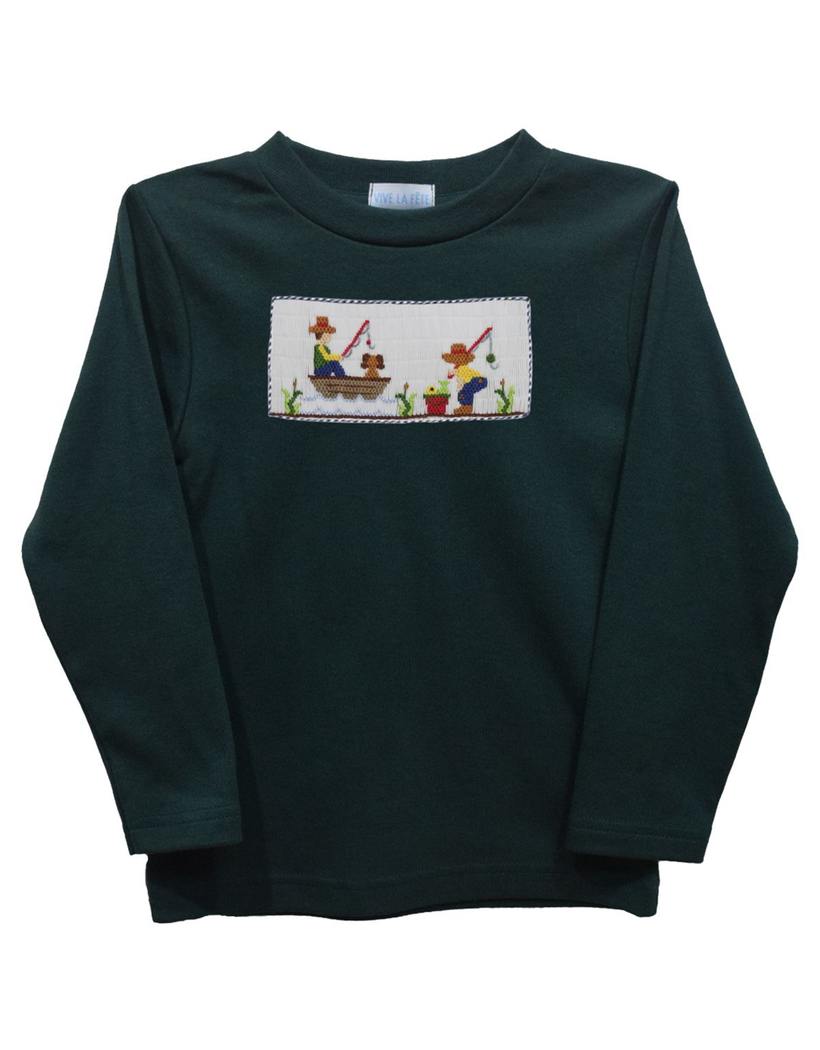 Vive la Fete VFF25 Hunter Green Fishing Smocked Shirt