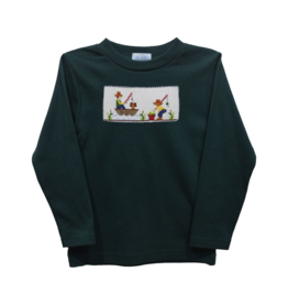 Vive la Fete Hunter Green Fishing Smocked Shirt