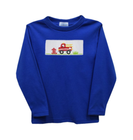 Vive la Fete Royal Firetruck Smocked Shirt