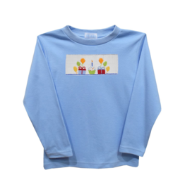 Vive la Fete Blue Birthday Smocked Shirt