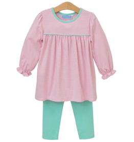 Trotter Street Kids (Size 4) Ellie Pant Set Light Pink Stripe/Mint