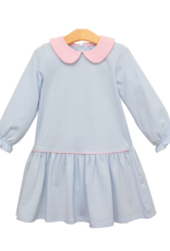 Trotter Street Kids TSF25 Katherine Dress Light Blue Stripe/Pink