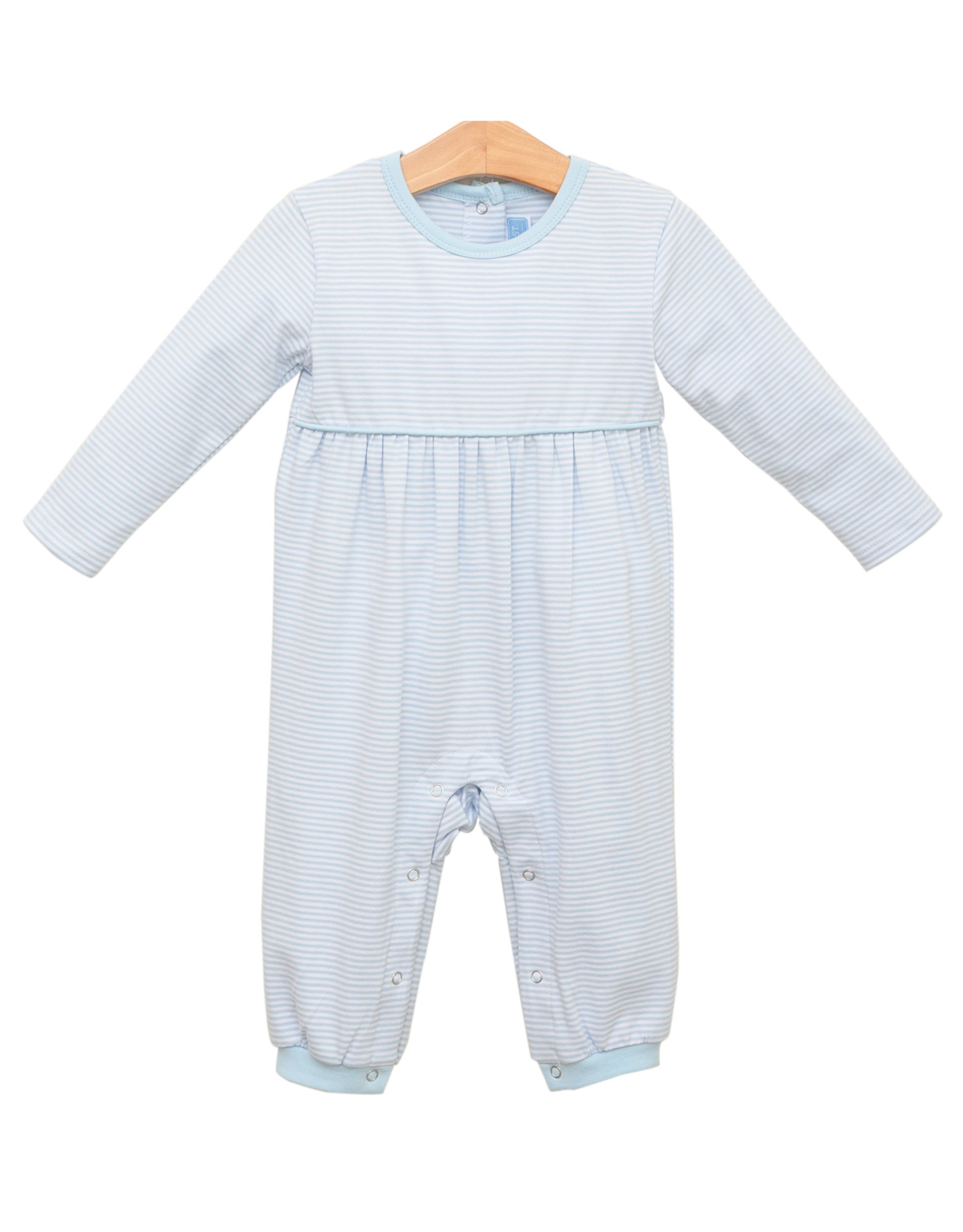 Trotter Street Kids TSF25 Bennett Romper Light Blue Stripe