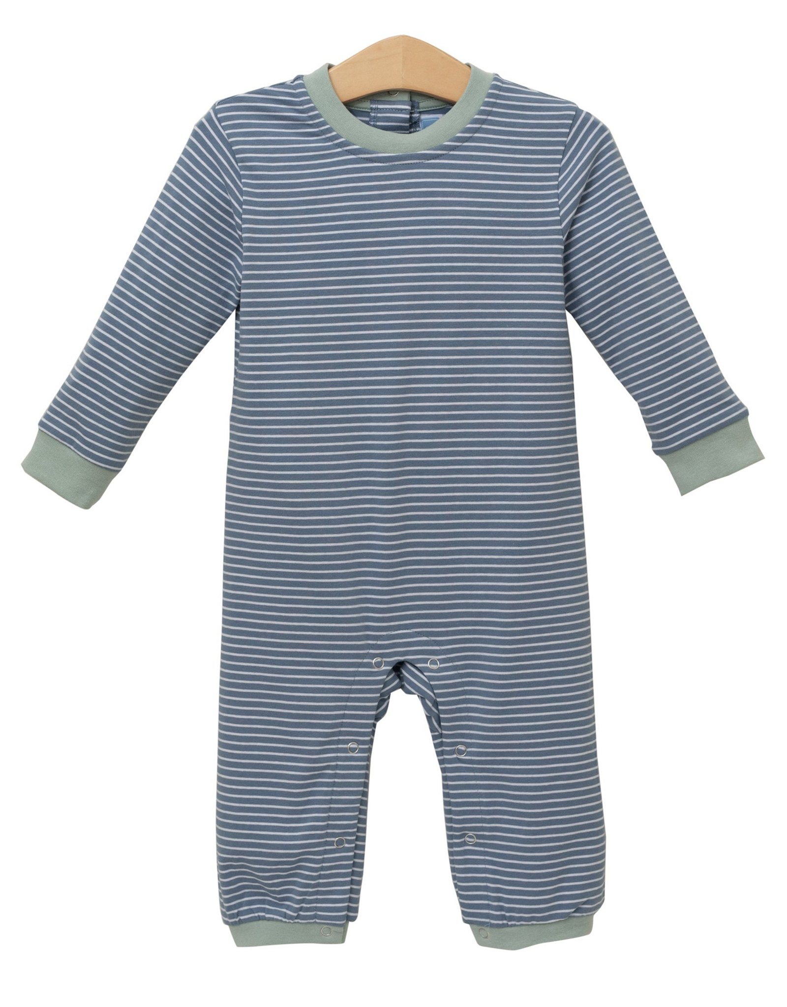 Trotter Street Kids TSF25 Miller Romper Blue Stripe/Sage