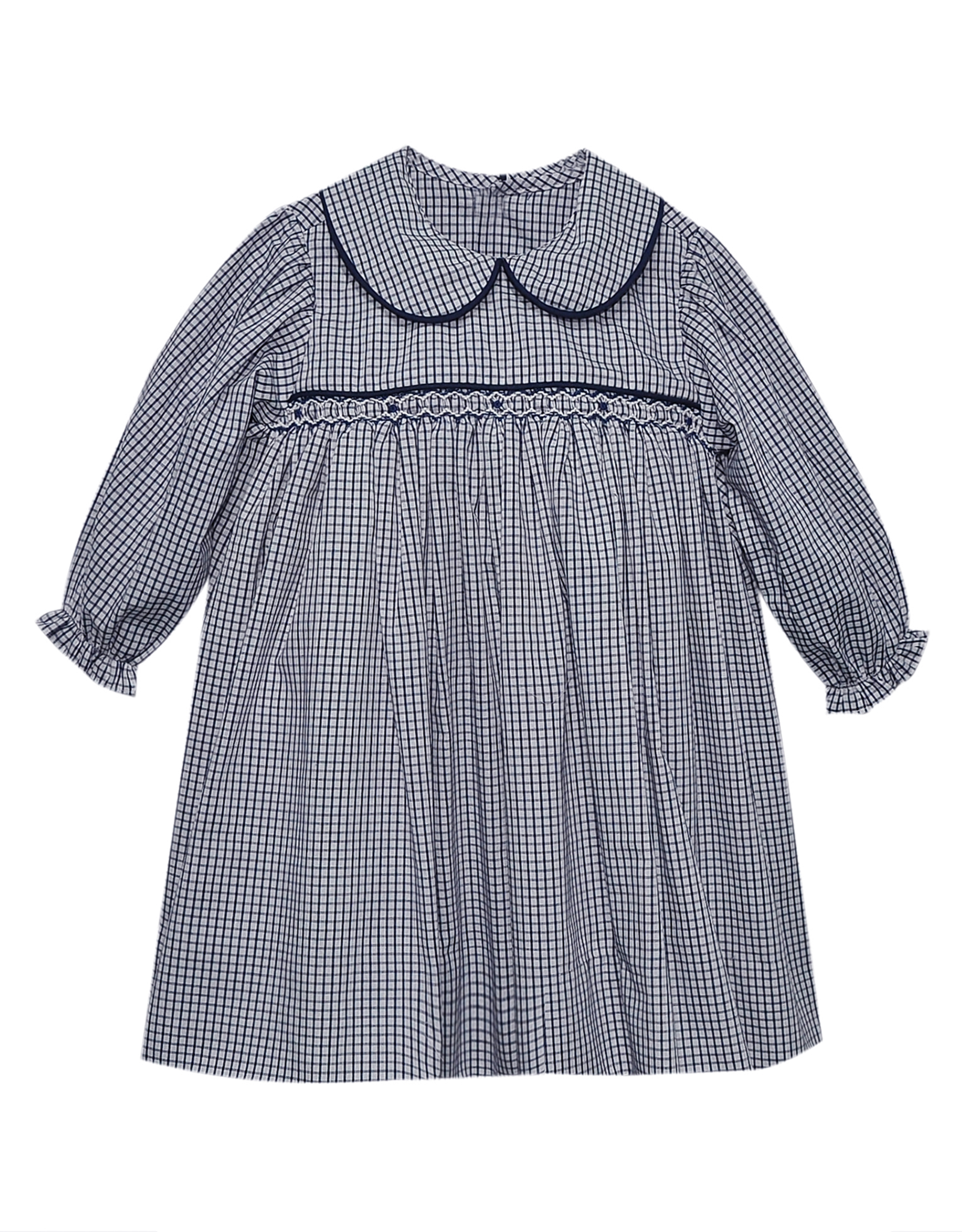 Baby Sen BS926D Haven Navy Windowpane Dress