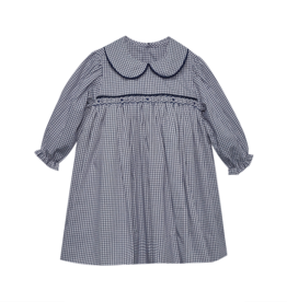 Baby Sen Haven Navy Windowpane Dress