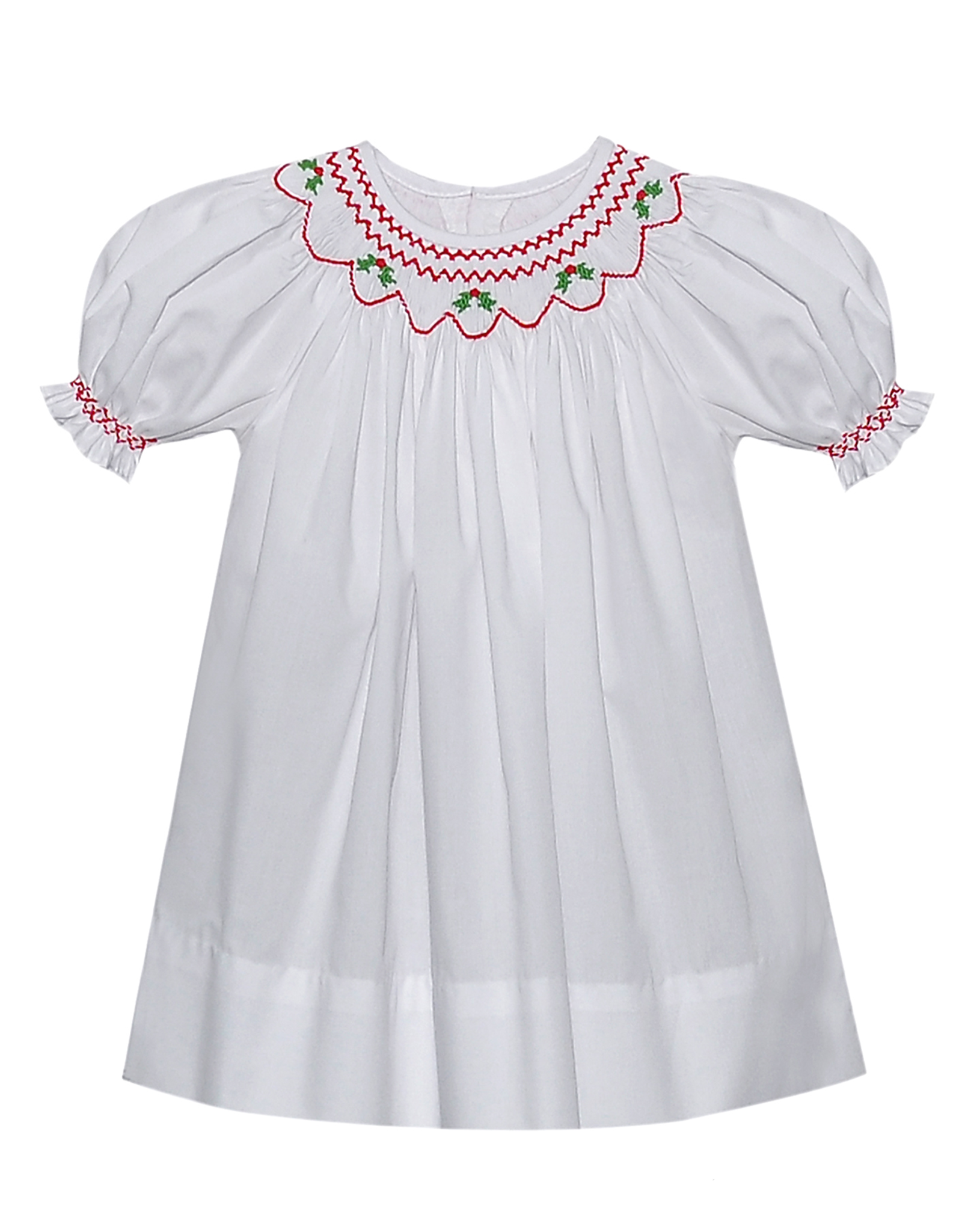 Baby Sen BS910BD White Georgette Bishop Dress Hollies