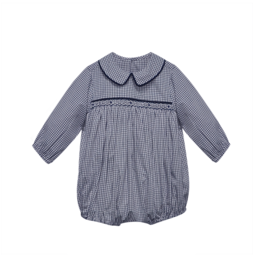 Baby Sen Haven Navy Windowpane Bubble