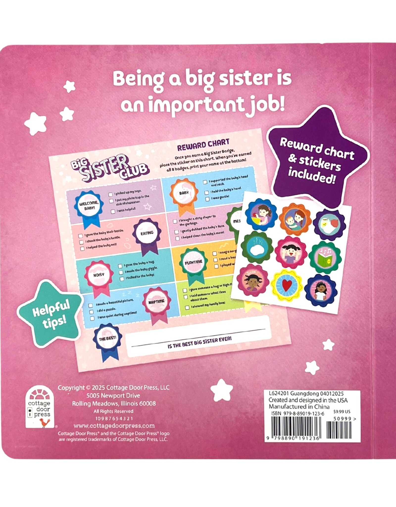 Cottage Door Press Welcome to the Big Sister Club w/ Reward Chart & Stickers