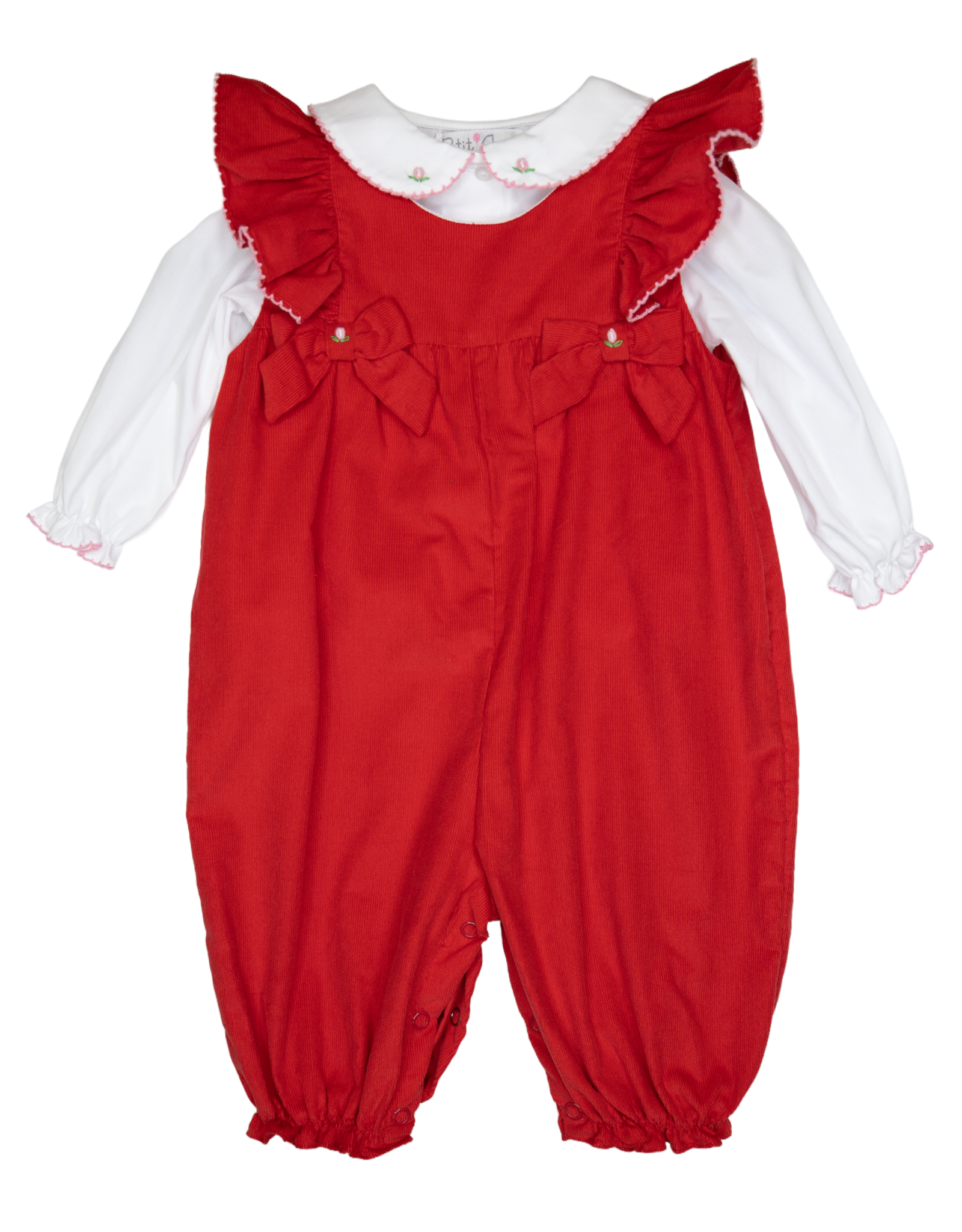 Petit Ami 2187 Red Corduroy Longall/Shirt