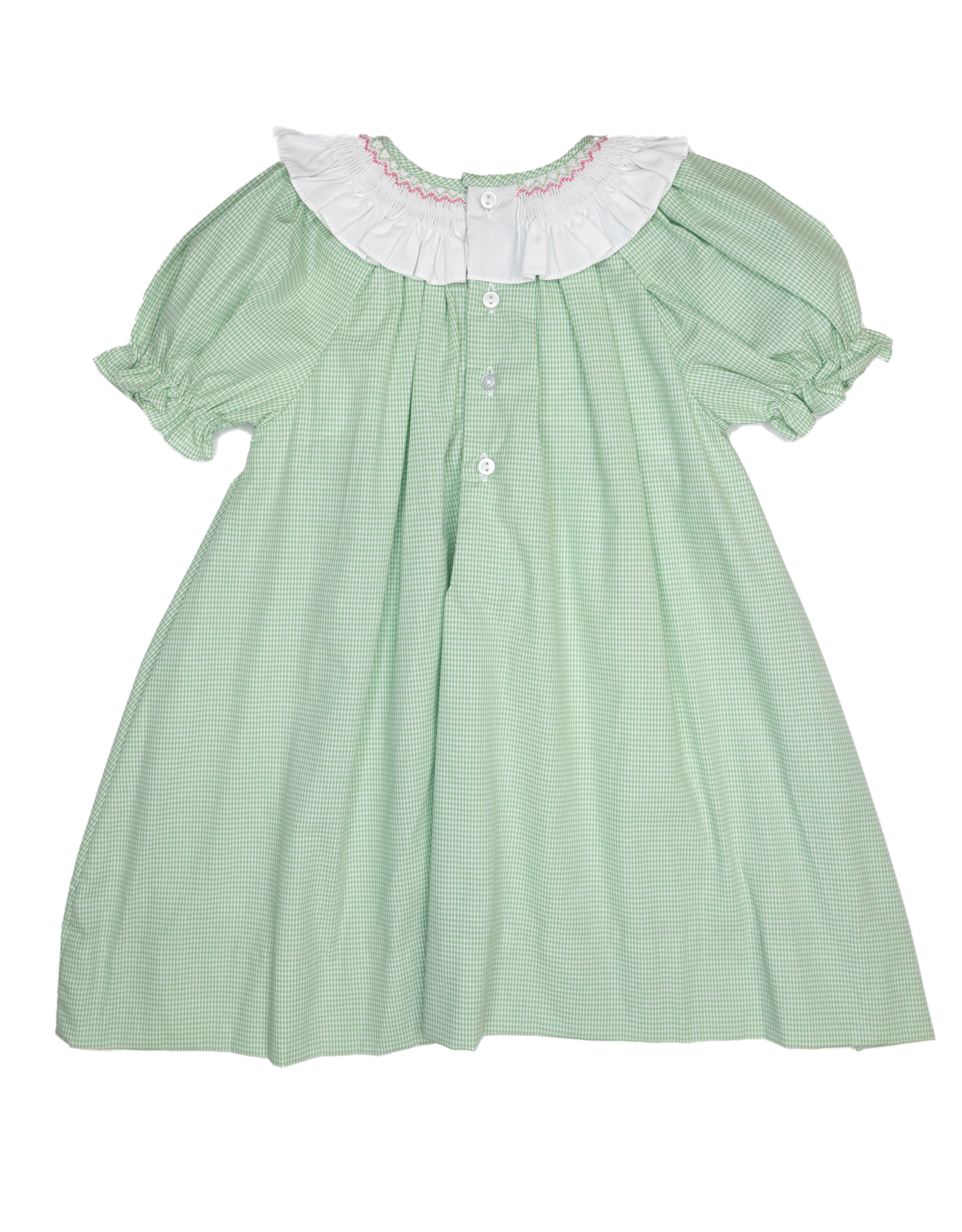 Petit Ami 2-3-4329 Green Gingham Smocked Collar Dress
