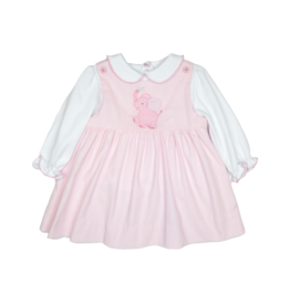 Petit Ami Pink Elephant Corduroy Jumper/Shirt