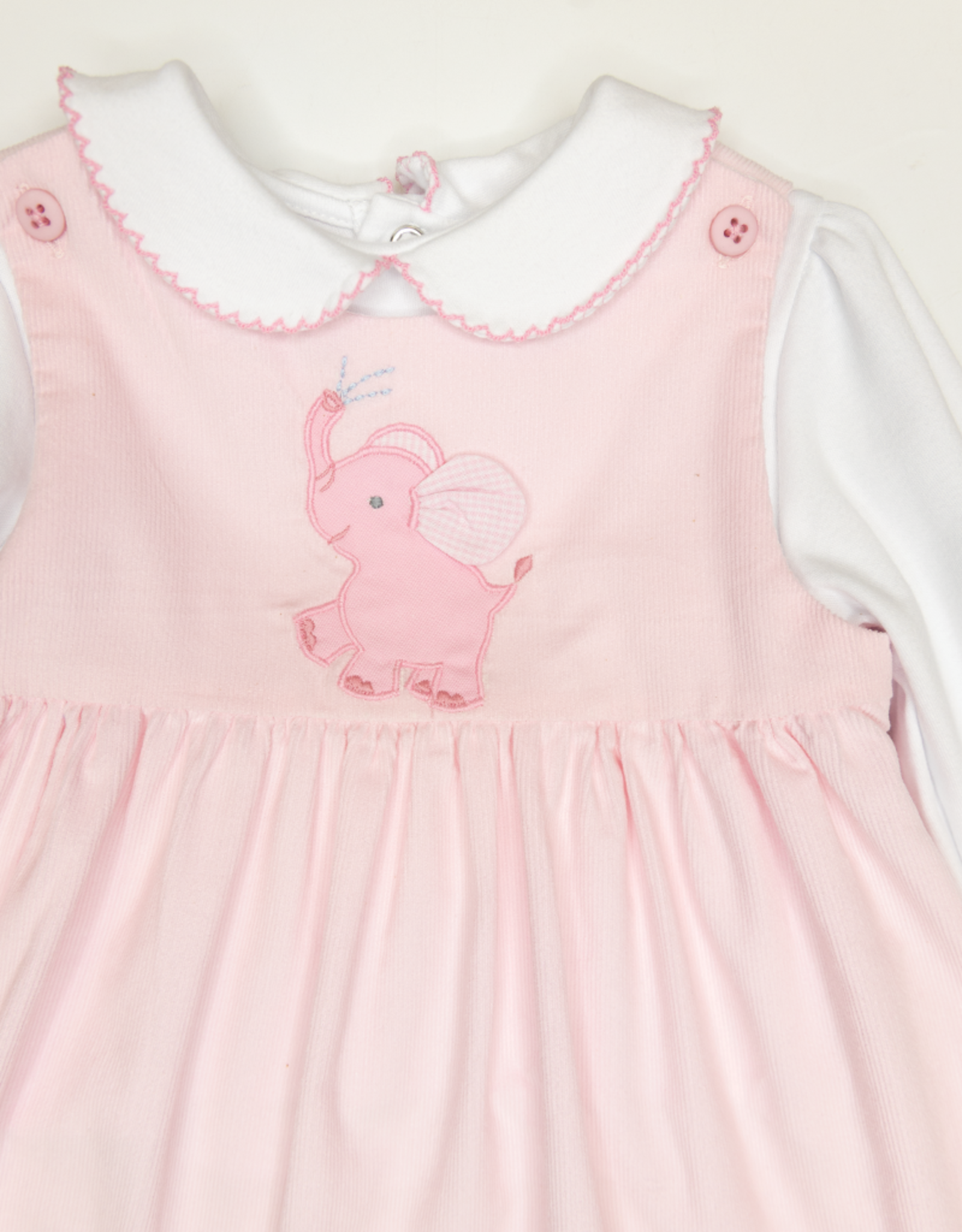 Petit Ami 2-3332 Pink Elephant Corduroy Jumper/Shirt