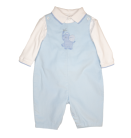 Petit Ami Blue Elephant Corduroy Longall/Shirt