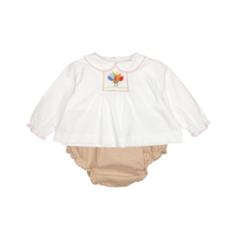 Petit Ami Pink Gingham Turkey Diaper Set