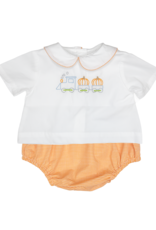 Petit Ami 1825 Orange Pumpkin Train Diaper Set