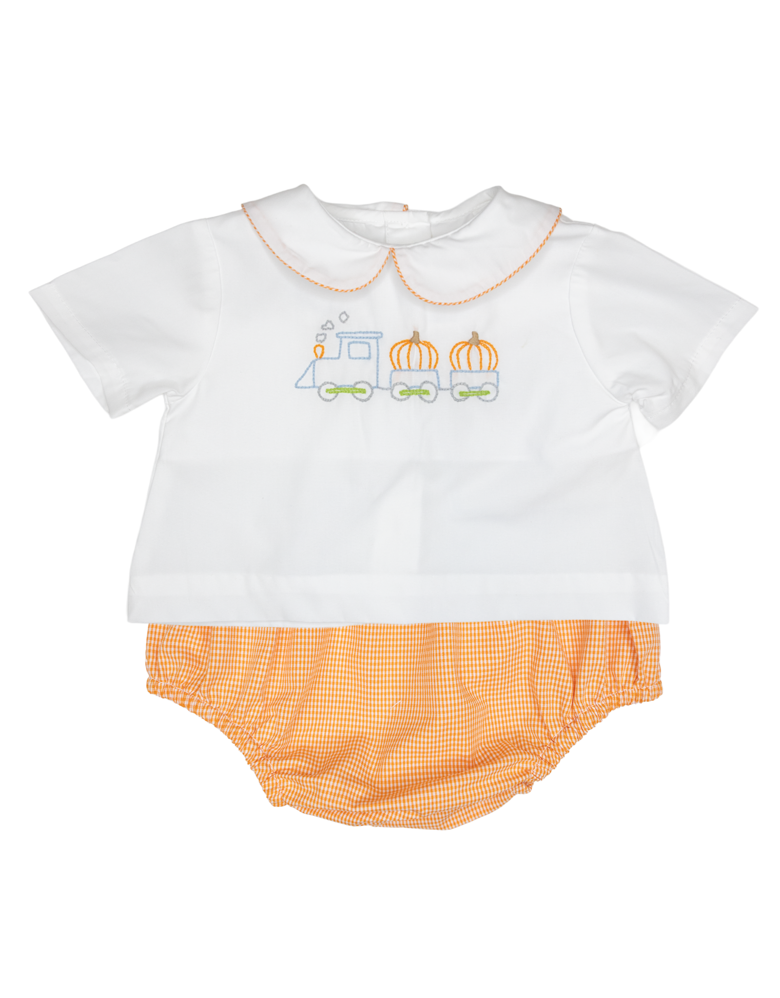 Petit Ami 1825 Orange Pumpkin Train Diaper Set