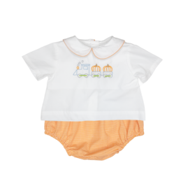 Petit Ami Orange Pumpkin Train Diaper Set