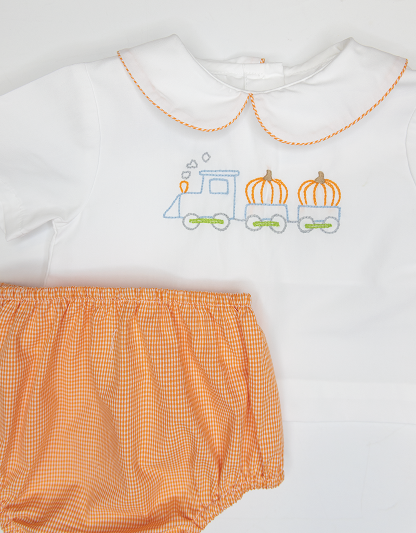 Petit Ami 1825 Orange Pumpkin Train Diaper Set