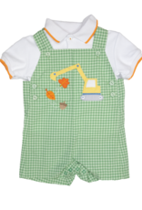 Petit Ami 2-3828 Green Fall Crane Shortall/Shirt