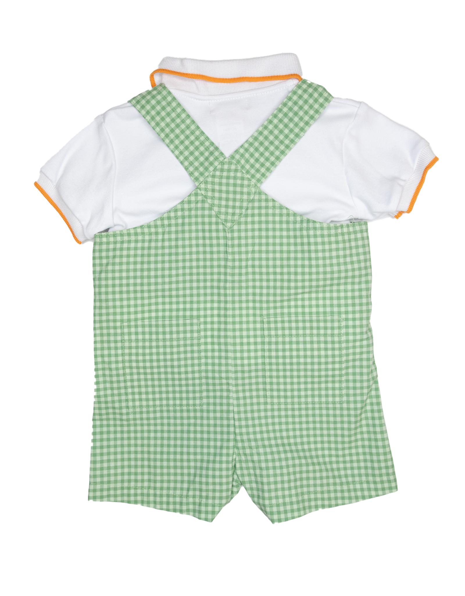 Petit Ami 2-3828 Green Fall Crane Shortall/Shirt