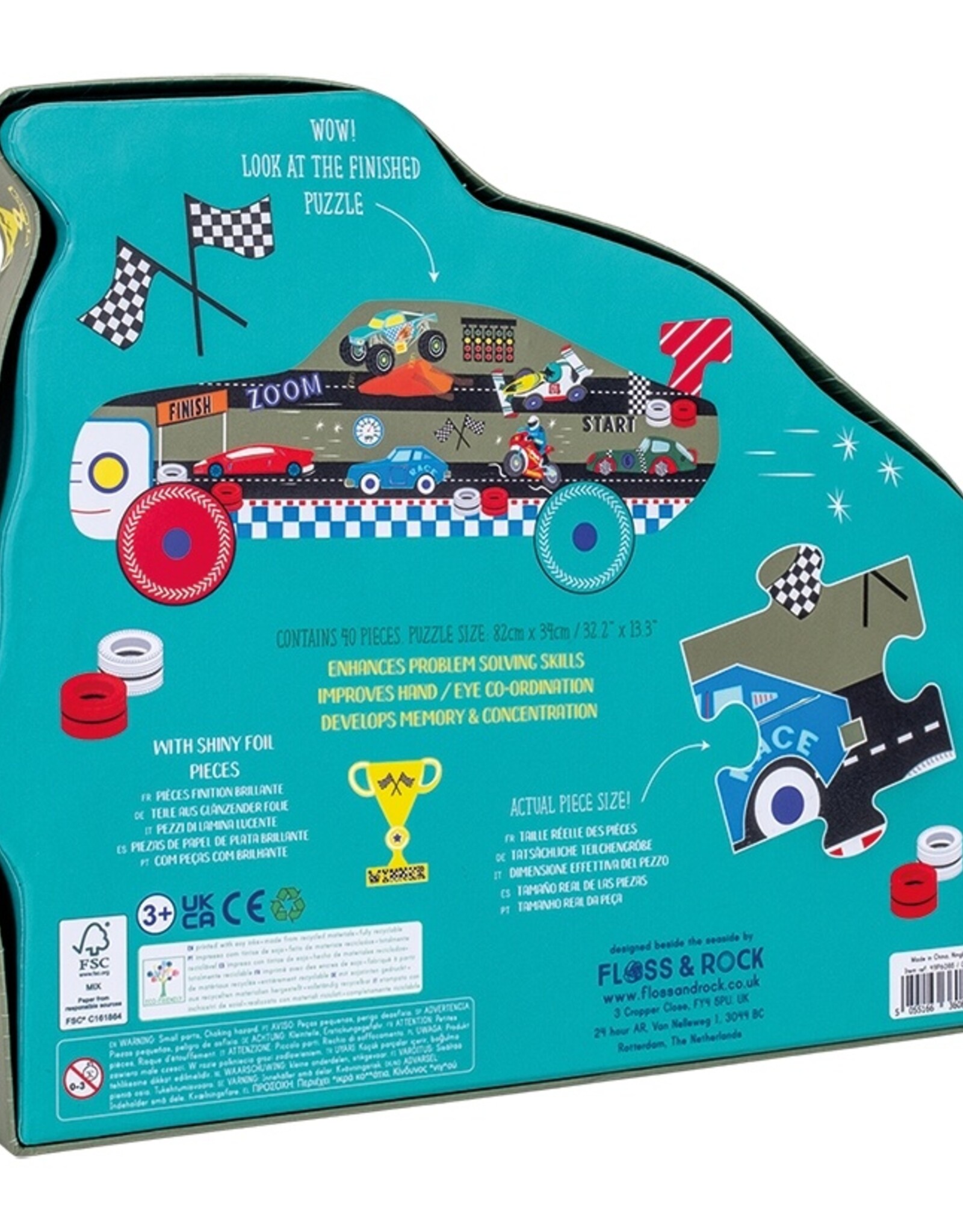 Floss and Rock Racing Cars 40pc Puzzle