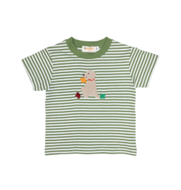 Luigi Short Sleeve Shirt Green Stripe Lab w/leaves