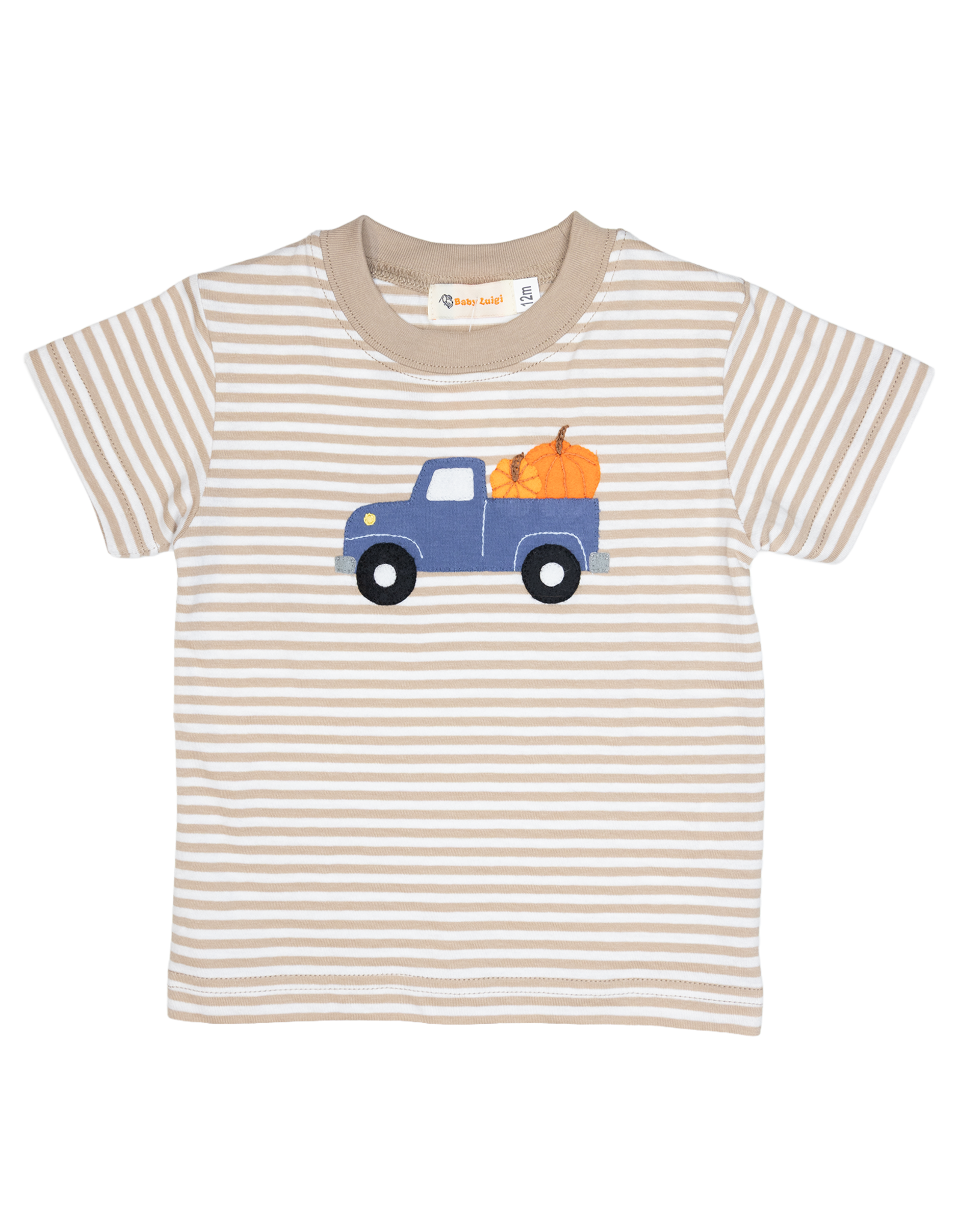 Luigi F25 SS Shirt Sand Stripe Truck/Pumpkins