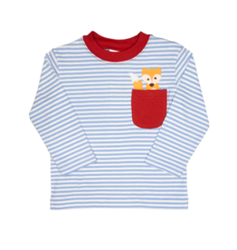 Luigi Long Sleeve Shirt Blue Stripe Fox