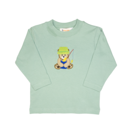 Luigi (Size 3T) Long Sleeve Shirt Green Fishing Bear