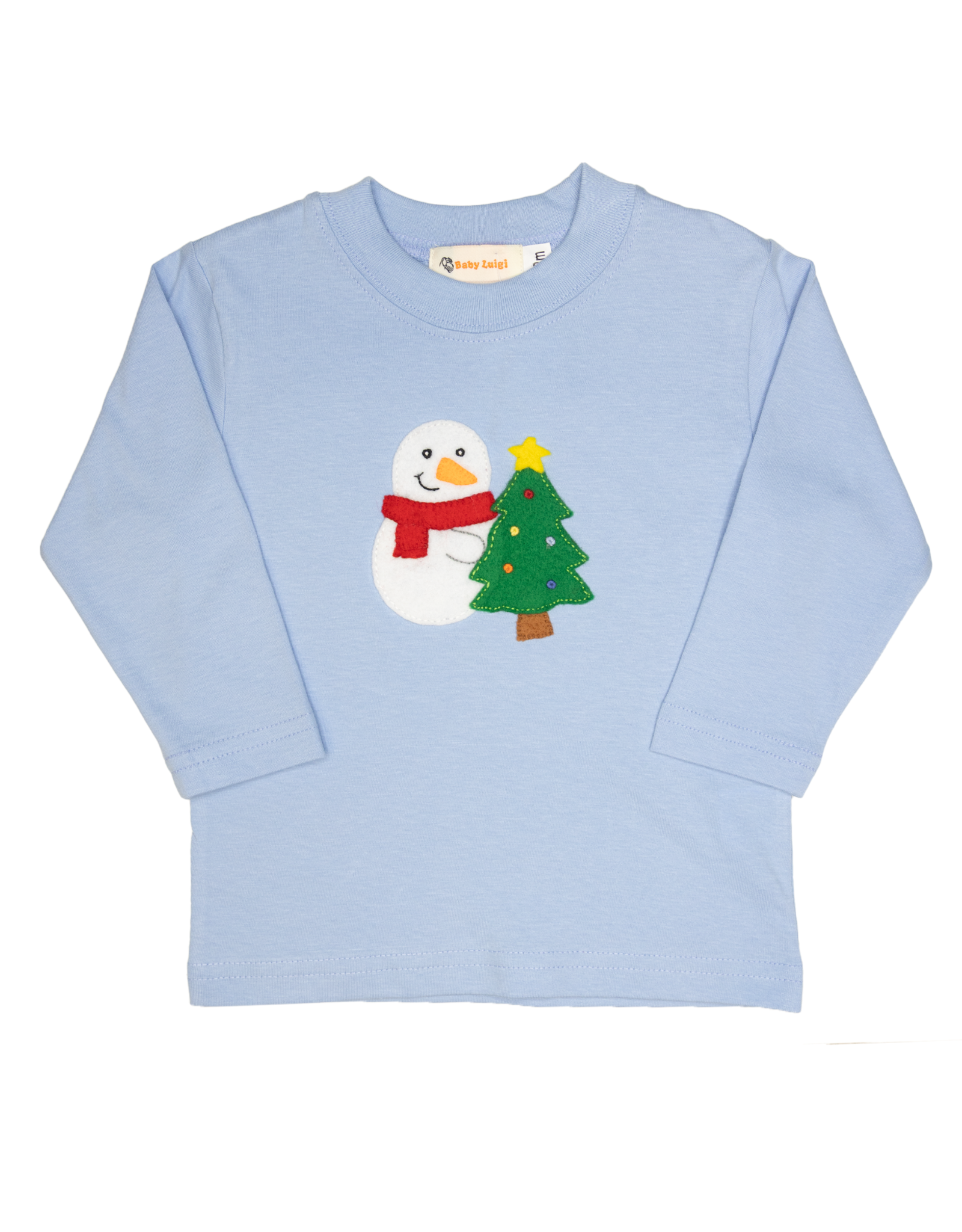 Luigi F25 LS Shirt Sky blue Snowman Tree
