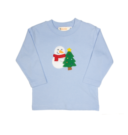 Luigi Long Sleeve Shirt Sky Blue Snowman Tree