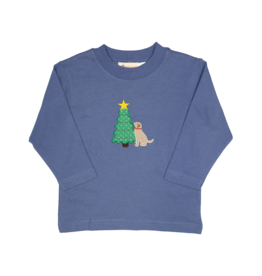 Luigi Long Sleeve Shirt Steel Blue Christmas Tree Lab