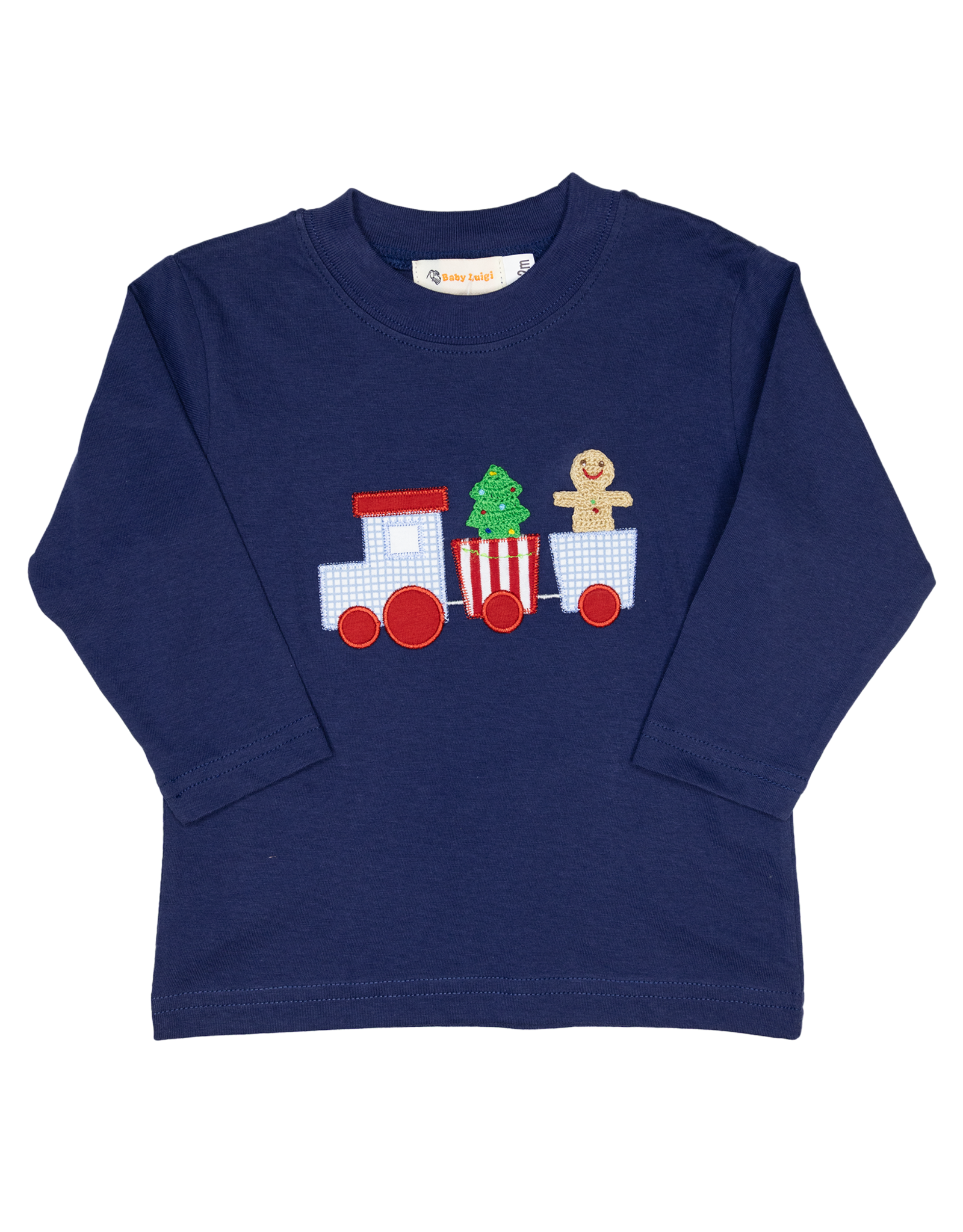 Luigi F25 LS Shirt Navy Christmas Train