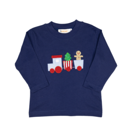 Luigi Long Sleeve Shirt Navy Christmas Train
