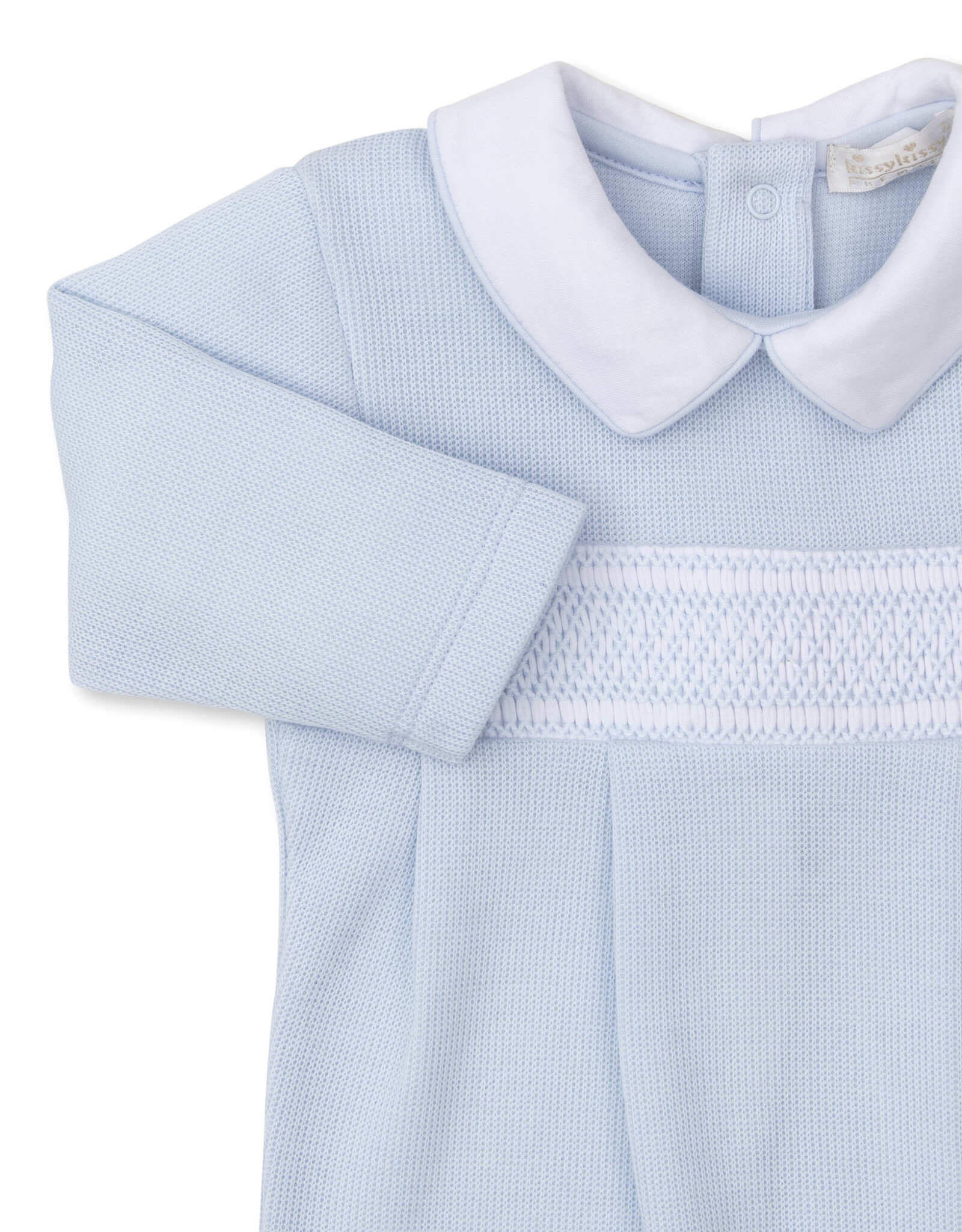 Kissy Kissy CLB Smocked Playsuit Punto Ingles Blue