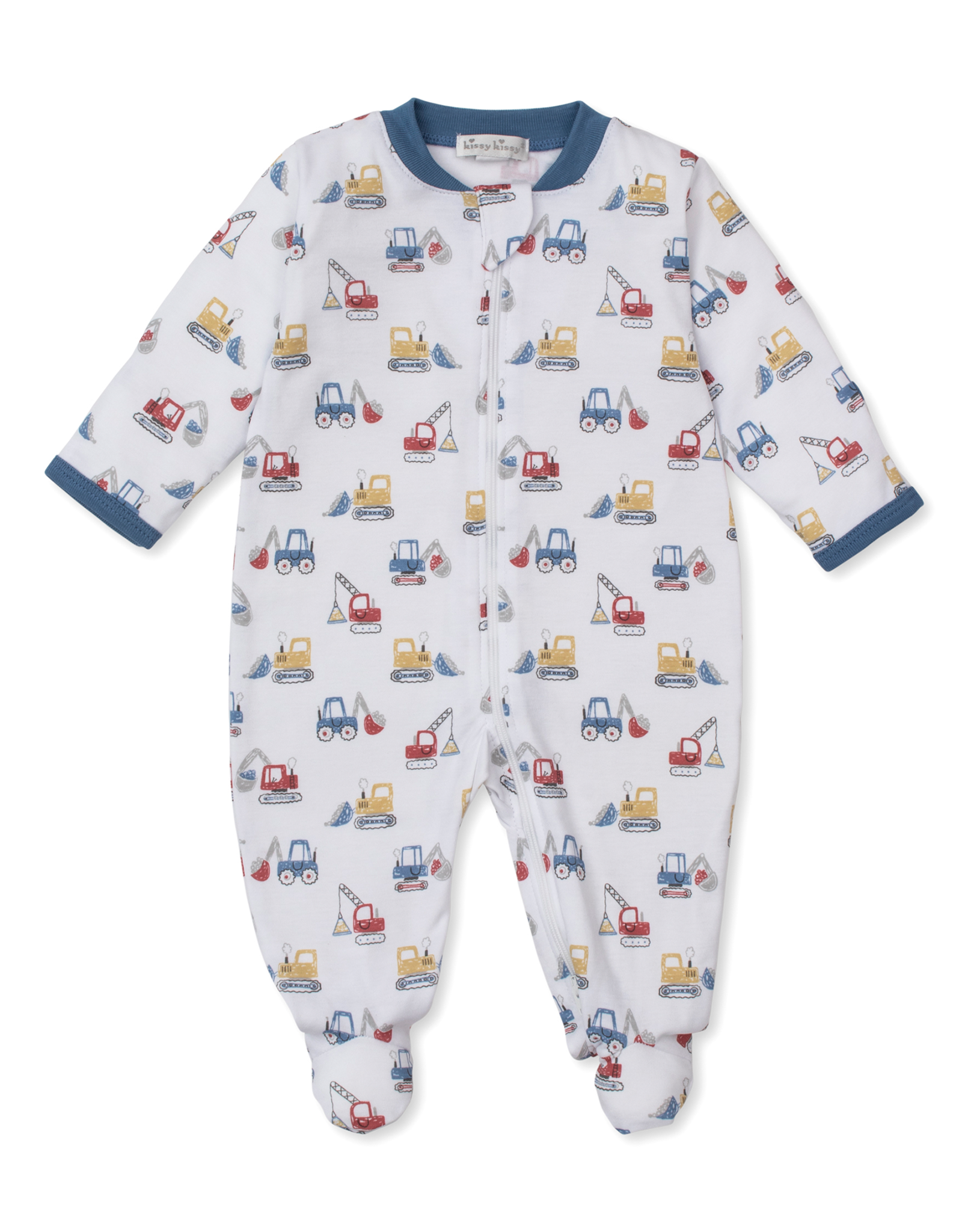 Kissy Kissy Construction Diggers Zip Footie