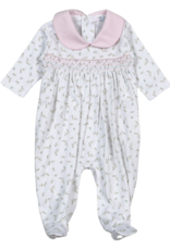 Baby Loren BEL-414 Bella Pink Floral Smocked Footie