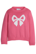Little English LEF25 Intarsia Sweater Hot Pink Bow