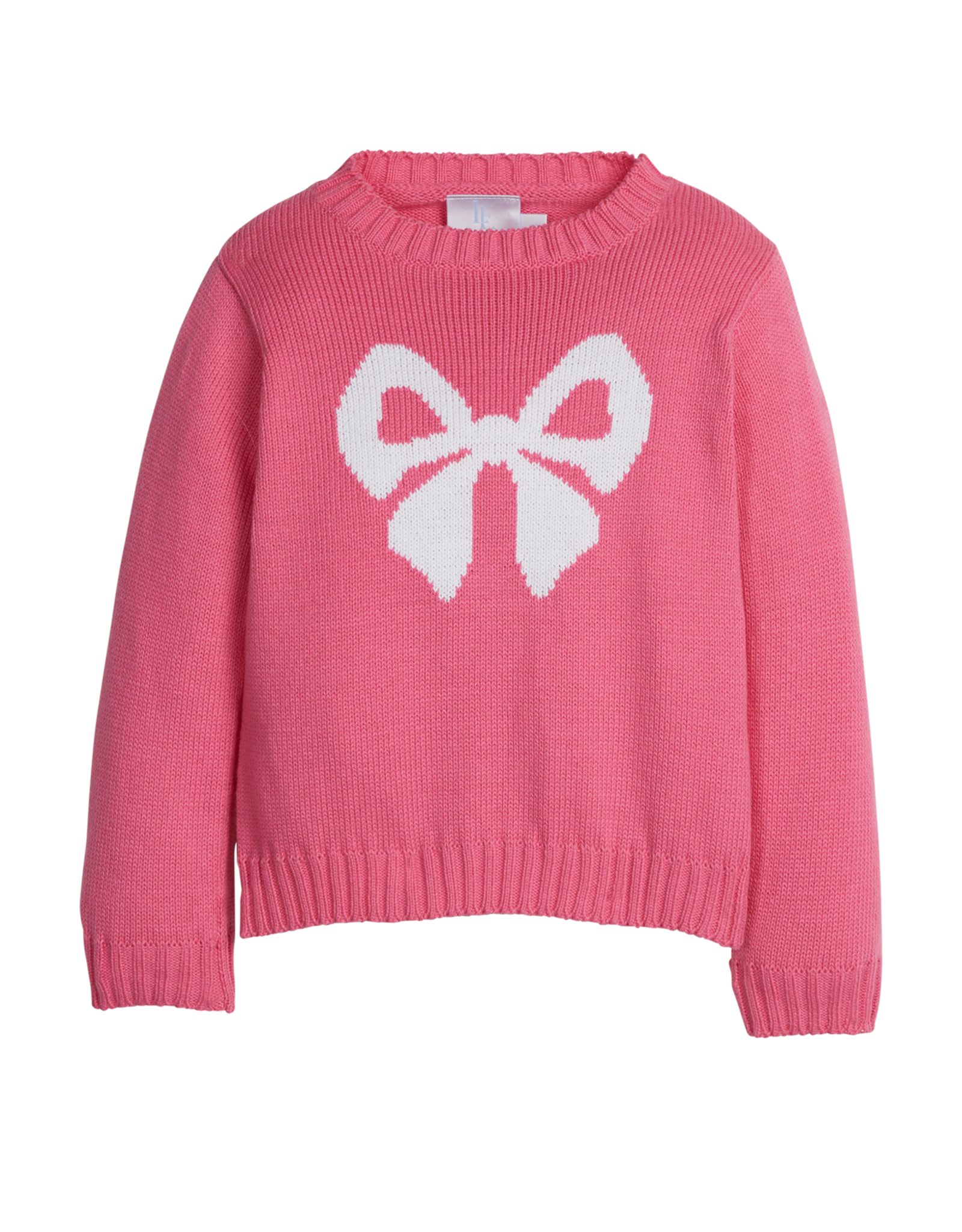 Little English LEF25 Intarsia Sweater Hot Pink Bow