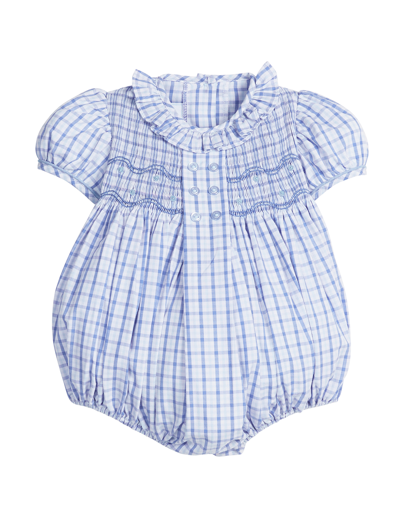 Little English LEF25 Smocked Bridget Bubble  Woodberry Plaid