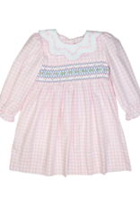 Delaney 166 Pink Check Smocked Dress