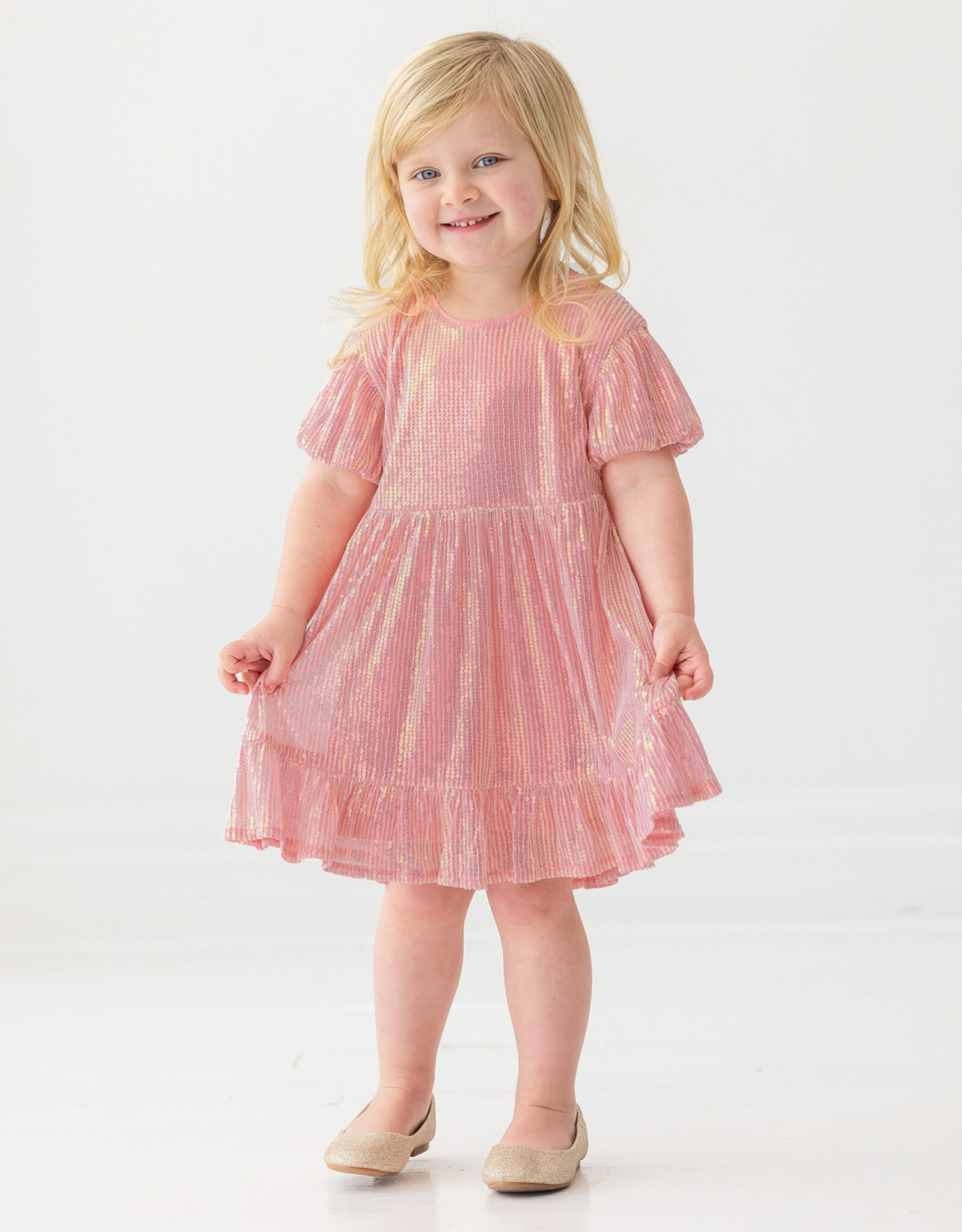 Isobella and Chloe 7535PK Pink Glitter Glitz Dress