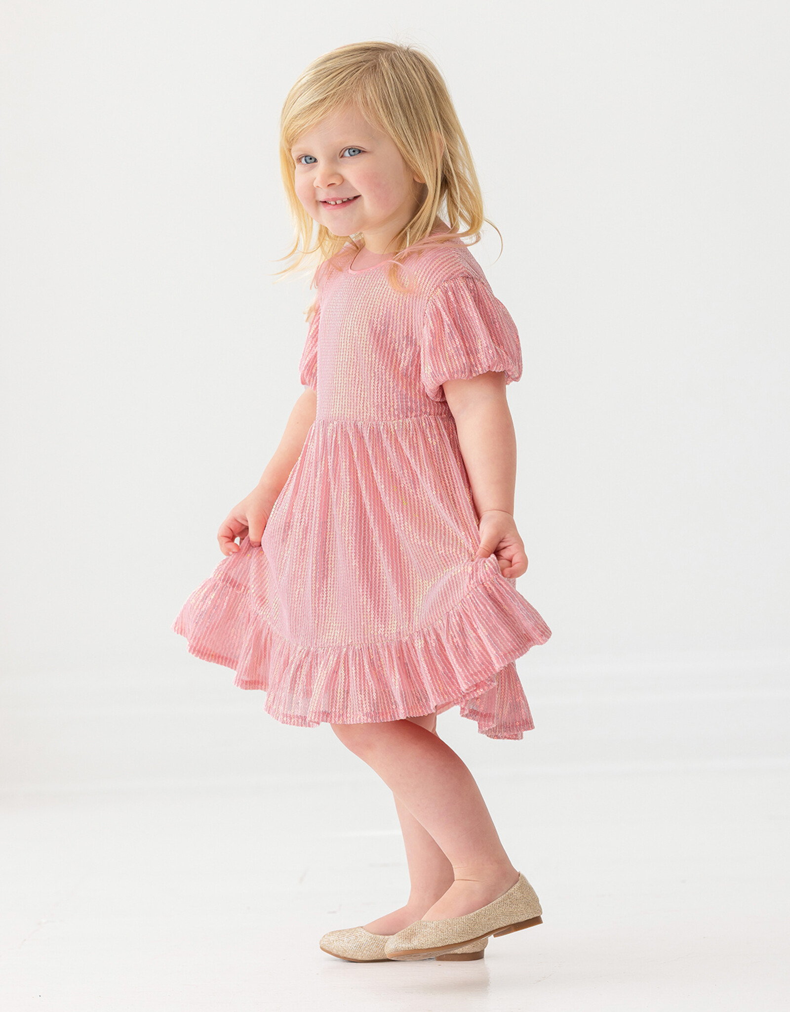 Isobella and Chloe 7535PK Pink Glitter Glitz Dress