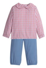 Little English LEF25 Hartford Plaid Peter Pan/Stormy Blue Corduroy Banded Pant