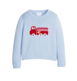 Little English Intarsia Sweater Firetruck