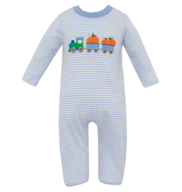 Claire and Charlie Pumpkin Train Romper