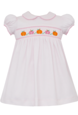 Petit Bebe 432D Pink Check Knit Smocked Pumpkin Dress