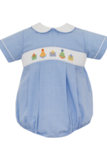 Petit Bebe 125BB Blue Birthday Smocked Bubble