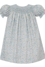 Petit Bebe 103A Andrea Blue Liberty Floral Smocked Bishop Dress